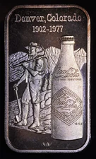 1977 Coca-Cola Denver Colorado World Wide Mint 1oz 999 FINE Silver bar C3543