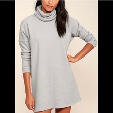 NWT Lulus Grey Turtleneck Sweater Dress Size Small