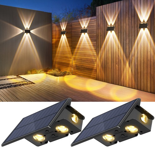 LED Solar Fence Lights Outdoor Garden Deck Patio Decking Gate Yard Wall Decor - Picture 13 of 16
