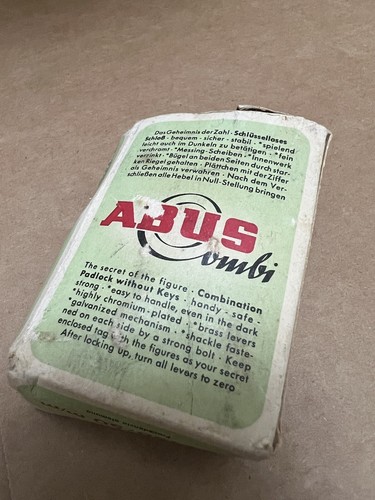 ABUS Antique Combi Combination Lock Padlock No. 150 Steel Germany W/ Key & Box - Picture 14 of 19