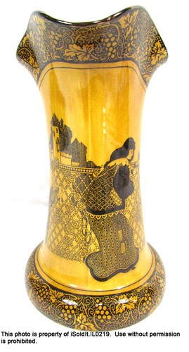 VINTAGE ROYAL DOULTON PITCHER Morrisian Ware Art Nouveau w/ Figures - Picture 3 of 7