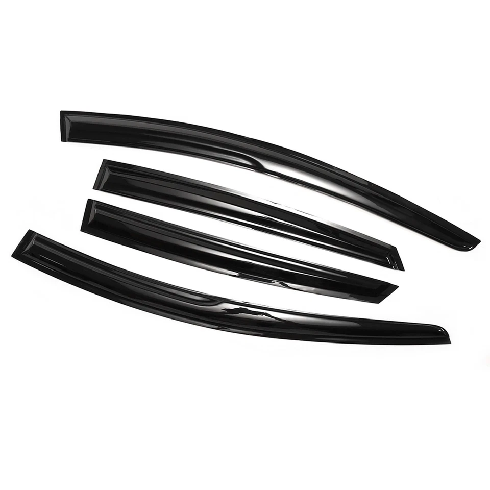 Viseira de janela compatível com 2012-2018 Ford Focus Hatchback 4 peças fita adesiva 3D ondulada JDM - Imagem 4 de 4