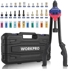 WORKPRO 16" Rivnut Tool Kit 11 Metric & SAE Mandrels Hand Nutsert Rivet Tool Set