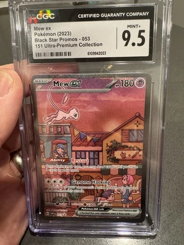 CGC 9.5 MINT+ Mew Ex SVP053 ALTERNATE ART HOLO 151 UPC PROMO Pokemon Card