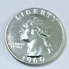 1960 PROOF WASHINGTON QUARTER - 90% SILVER - MINT STATE DETAILS #7868