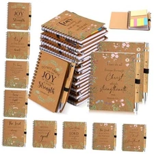 Sets Christian Spiral Notebooks Bulk Inspirational Religious Bible 20 Kraft