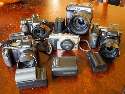 digital camera lot tested (working) C-8080, E-PL5, Pro 1, Dimage A1, Nikon 5700