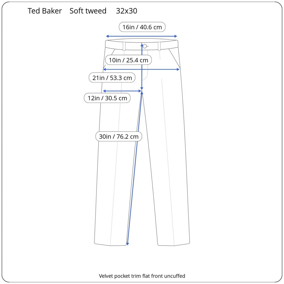 Traje Ted Baker 40r 32x30 Tweed Suave Como Borde de Terciopelo Foto 3 de 4