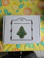 Vintage See's Candies CHRISTMAS TREE Ceramic Holiday Candy Dish With Lid