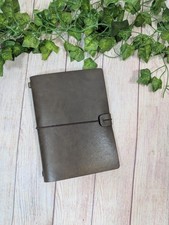 Refillable REAL Leather Travelers Notebook -A5 Travel Journal Lined Insert BROWN