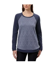Adrienne Vittadini Women's Lace Bodice Pullover Long Sleeve Tee Shirt Sz Small