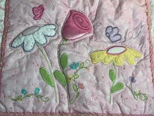 Baby Connection Pink Flower Quilt Vintage SOFT Exceptional!