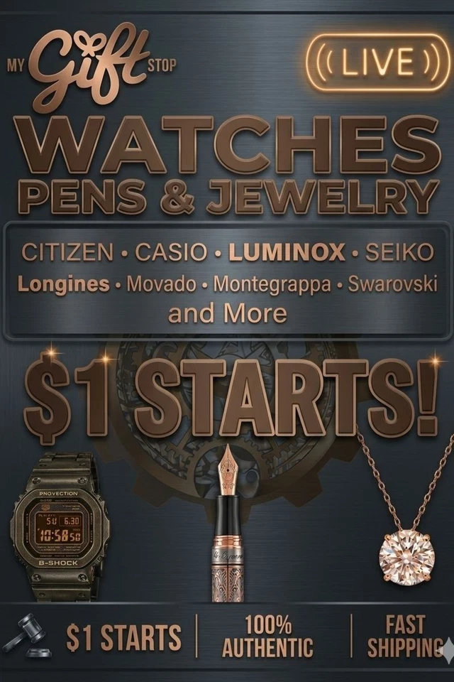 $1 Start Auctions: Watches: Longines Luminox Seiko Etc, Luxury Pens & More