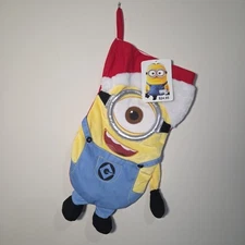 NWT Kurt S Adler 17” Despicable Me Minion Wearing A Santa Hat Christmas Stocking