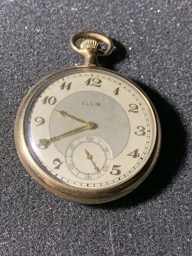 Fine Antique 12s Elgin 15j Pocket Watch w/  14k Gold Filled Case 1921