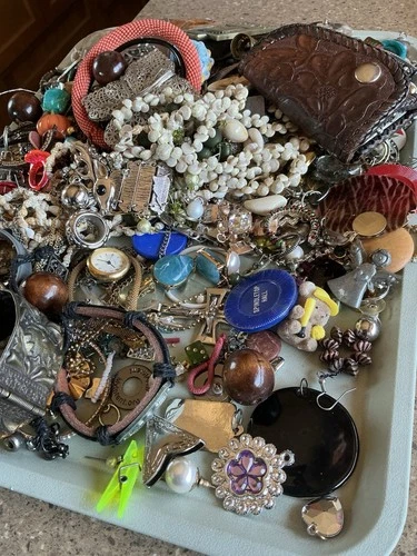 5 Pounds Vintage to Modern Costume Mystery Jewelry Junk Tangled Estate Craft Lot
