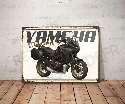 Plaque métal vintage Yamaha Tracer 7GT Enseigne Garage Décoration moto Déco