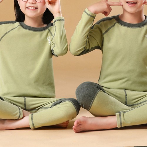 Boys Girls Thermal Underwear Set Kids Long Johns Set Winter Warm Tops and Bottom - Picture 29 of 32