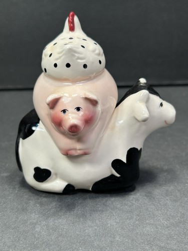 Argilla Art Stack CowPigChicken Porcellana Sale Pepe Shaker Made Filippine LEGGI - Foto 2 di 11