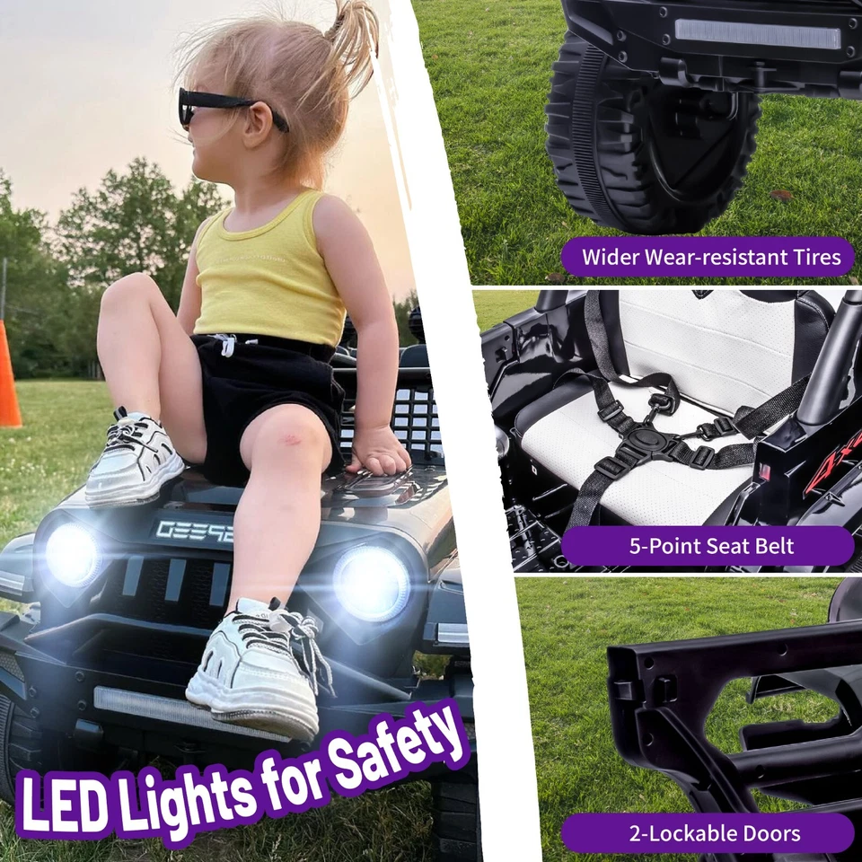 Coche para niños de 12 V paseo en Jeep motores de 2 * 55 W batería eléctrica ruedas eléctricas con control remoto Foto 4 de 4