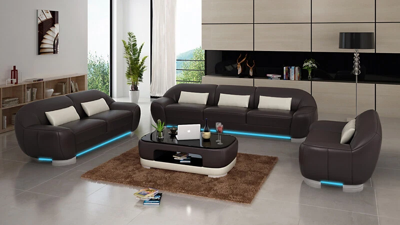 Sofa Set With LED Sofas Hallway Living Room Furnitures Modern