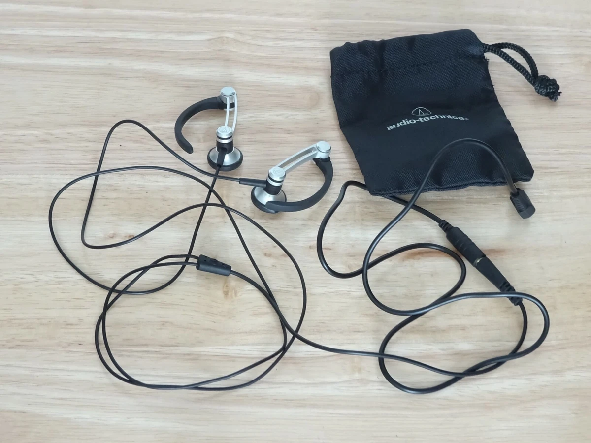 Ultra Rare Audio Technica ATH EC707 earsuit earphones w ext cable and pouch