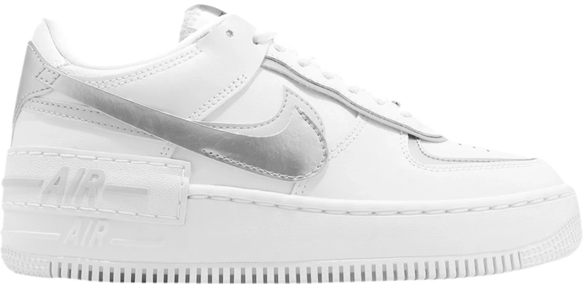 Nike WMNS AF1 Air Force 1 Shadow White Metallic Silver CI0919-119 Women's 9