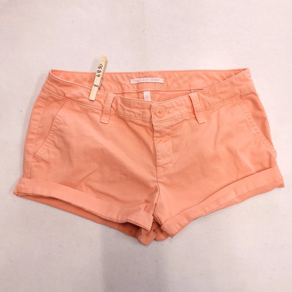 Pantalones Cortos Chinos Victoria's Secret Botón Cremallera Lavado Claro Mujer Talla 4 Naranja Foto 2 de 4