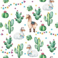 20 Servietten Lamas An Kakteen Tiere Sukkulenten Pflanzen Lustig Deko 33X33Cm