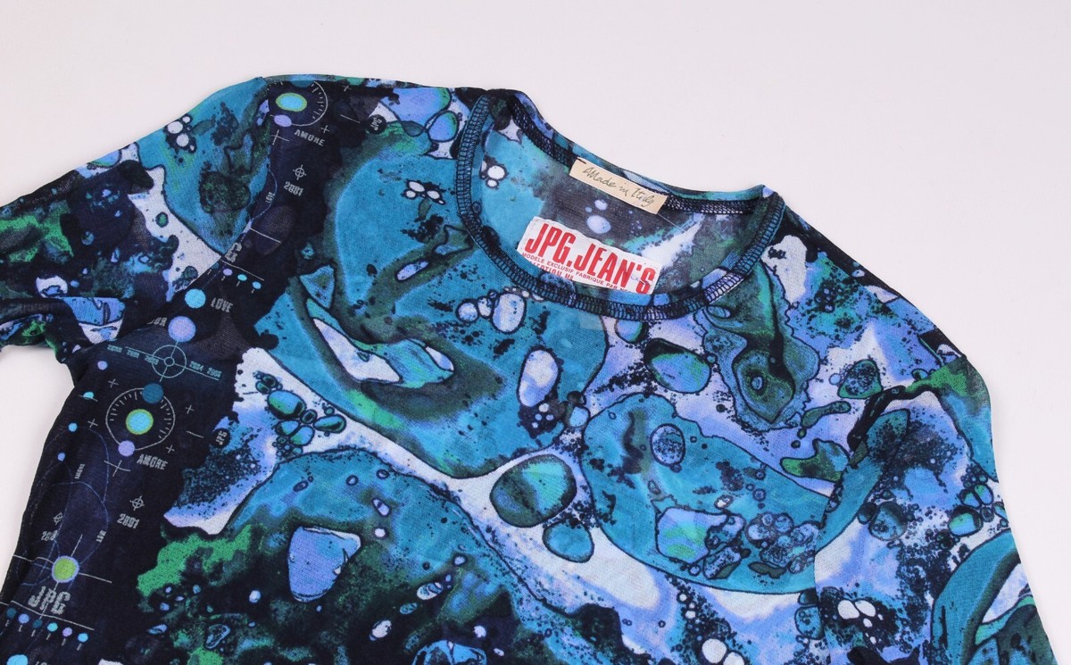 トップス jean paul gaultier Vintage short sleeve Vintage Iconic JPG Jean Paul Gaultier Mesh Bacteria SS 2001