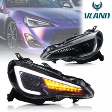 VLAND Pair LED Headlights For Toyota 86 / Subaru BRZ 2012-2020 W/Sequential Turn