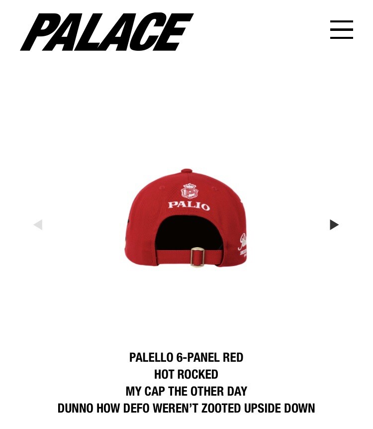 PALACE SKATEBOARDS PASTA PALELLO 6-PANEL CAP RED WINTER 2024