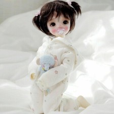 Cute 1/6 BJD Doll Resin Jointed Body Girls GIFT Face Make Up Eyes Wig FULL SET