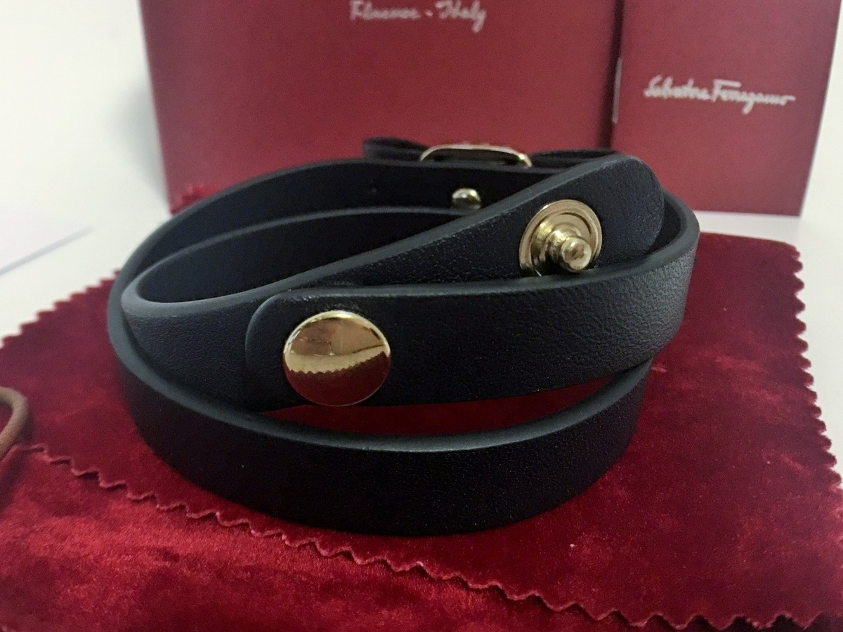 Salvatore Ferragamo Vara Bow Leather Gold Tone Double Wrap Bracelet Mini Bow bracelet - Women | Ferragamo main image 2
