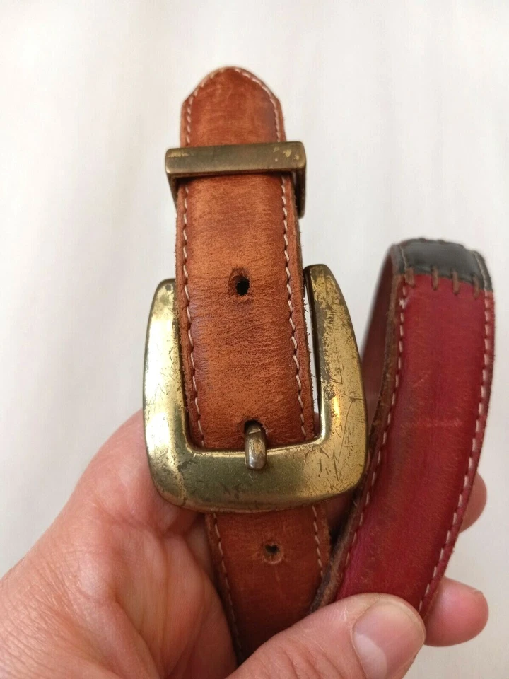 Cinturón de cuero para mujer FOSSIL marrón retazos talla L Foto 2 de 4