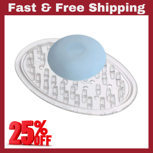 Plastic Soap Saver Holder Tray for Bathroom Counter, Shower, Kitchen Clear - Picture 1 of 3