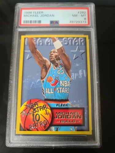 1996 all star game Fleer Michael Jordan basketball card #282 graded psa 8