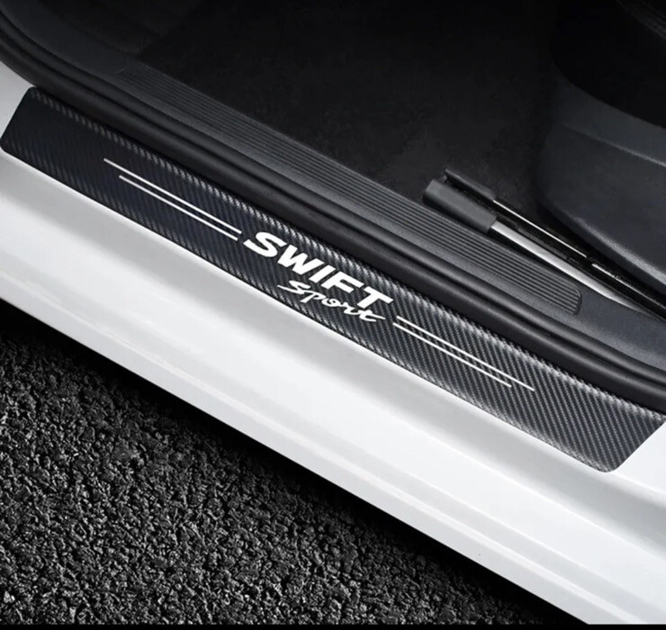 4Pcs Suzuki Swift Sport Door Sill Carbon Fibre Protector Universal Fit