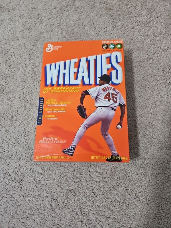 Pedro Martinez Unopened 18 ounce Box Wheaties Boston Red Sox  2004