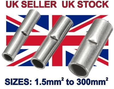 CELCAPZ Copper Tube Butt Splice Connector Terminals All Size Battery Welding Cable Crimp