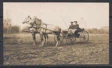 1900s Canada ~ Buchanan, Sask. ~ Prairie Settlers RPPC ~ Horse & Buggy, Elevator
