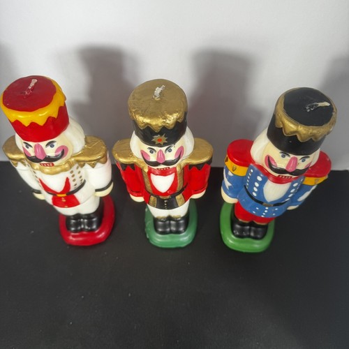Vintage 1980s Nutcracker Solider Christmas Holiday Candles (unused) 3pc Lot - Picture 5 of 15