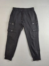 Banana Republic Men Jogger Pant S Black Elastic Waist Drawstring Cargo Pocket
