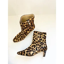 NWOB Ann Taylor Animal Print Haircalf Skinny Heel Bootie 5.5