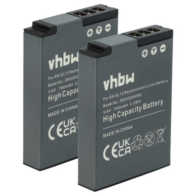 2x Akku für Nikon Keymission 360 170 700mAh 3,6V