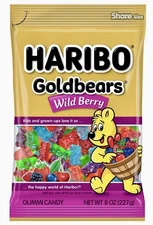 Haribo, Gummi Candy Wild Berry Share Size, 5 Ounce