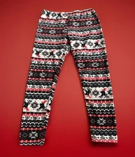 NOBO Christmas Leggins Pants Size XL SW Red Black Flannel Graphic Warm Cozy