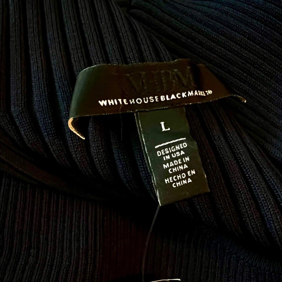 Nuevo con etiquetas Vestido Suéter Acanalado Corte Azul Oficial Mercado Negro Casa Blanca L Foto 3 de 4