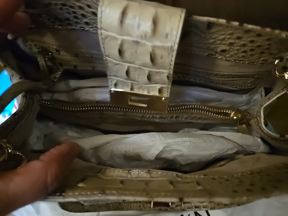 Brahmin Alice Champagne Melbourne Croc en relieve Lthr. Bolso + etiqueta colgante, nuevo con etiquetas (Det.) Foto 4 de 4