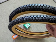  2 NEW DURO 20x 2.125 BLACK/GUMWALL SNAKE BELLY BMX BICYCLE TIRES & TUBES